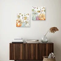 Pastel Pumpkins Canvas Art Prints, Set of 2