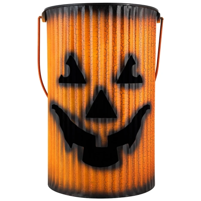 Crackled Metal Jack-O-Lanterns, Set of 3