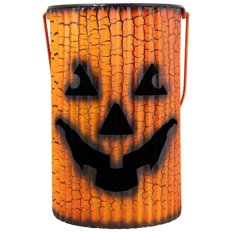 Crackled Metal Jack-O-Lanterns, Set of 3