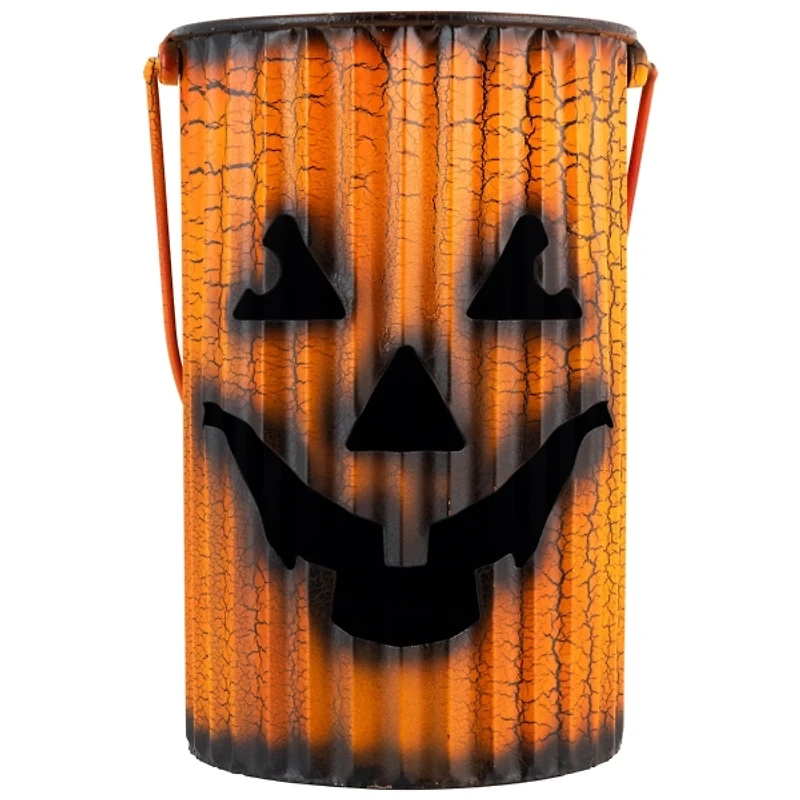 Crackled Metal Jack-O-Lanterns, Set of 3