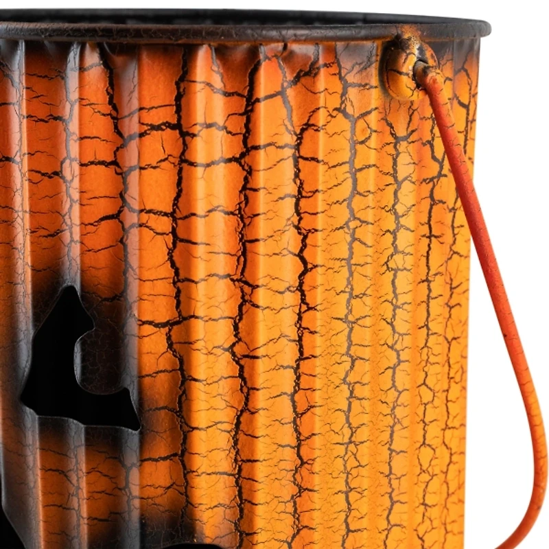 Crackled Metal Jack-O-Lanterns, Set of 3