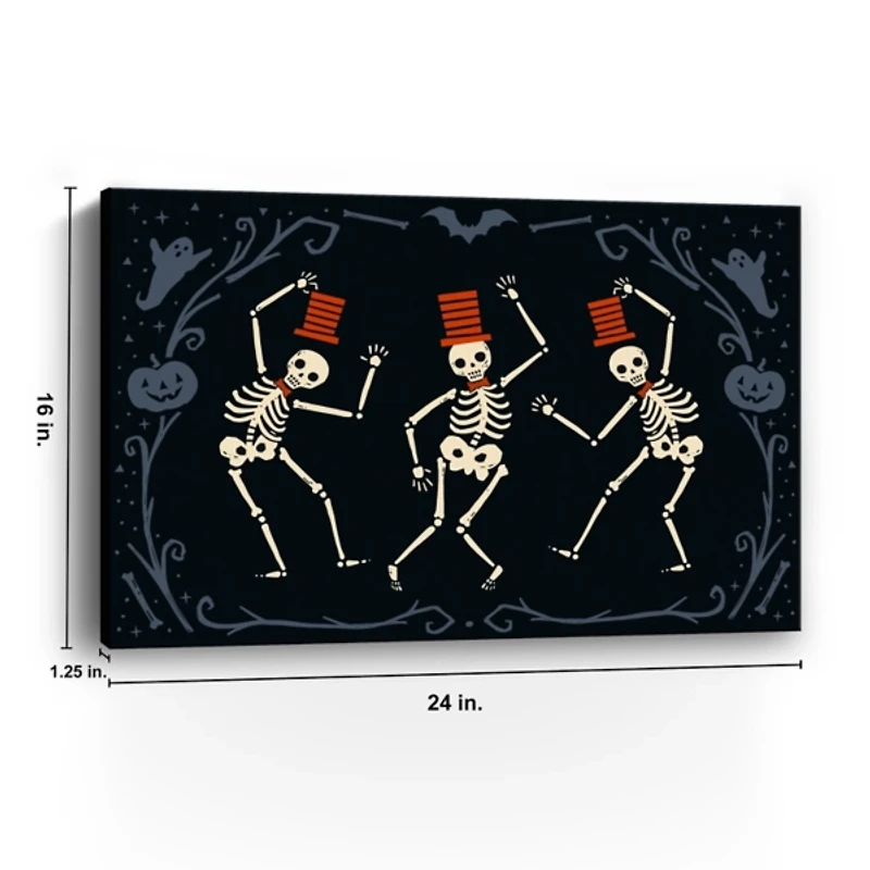 Red Dancing Skeletons Halloween Wall Plaque