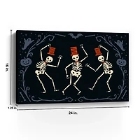Red Dancing Skeletons Halloween Wall Plaque