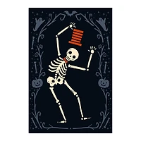 Red Dancing Skeleton Man Halloween Wall Plaque