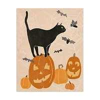 Jack 'O Lantern Cat Halloween Wall Plaque, 20 in.