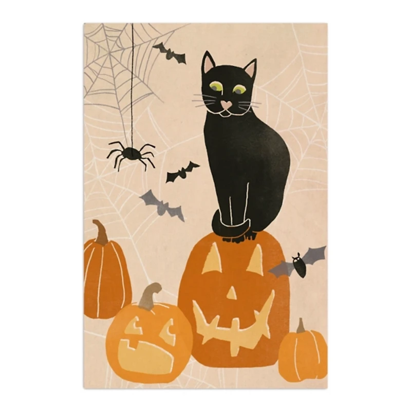 Jack 'O Lantern Cat Halloween Wall Plaque, 24 in.