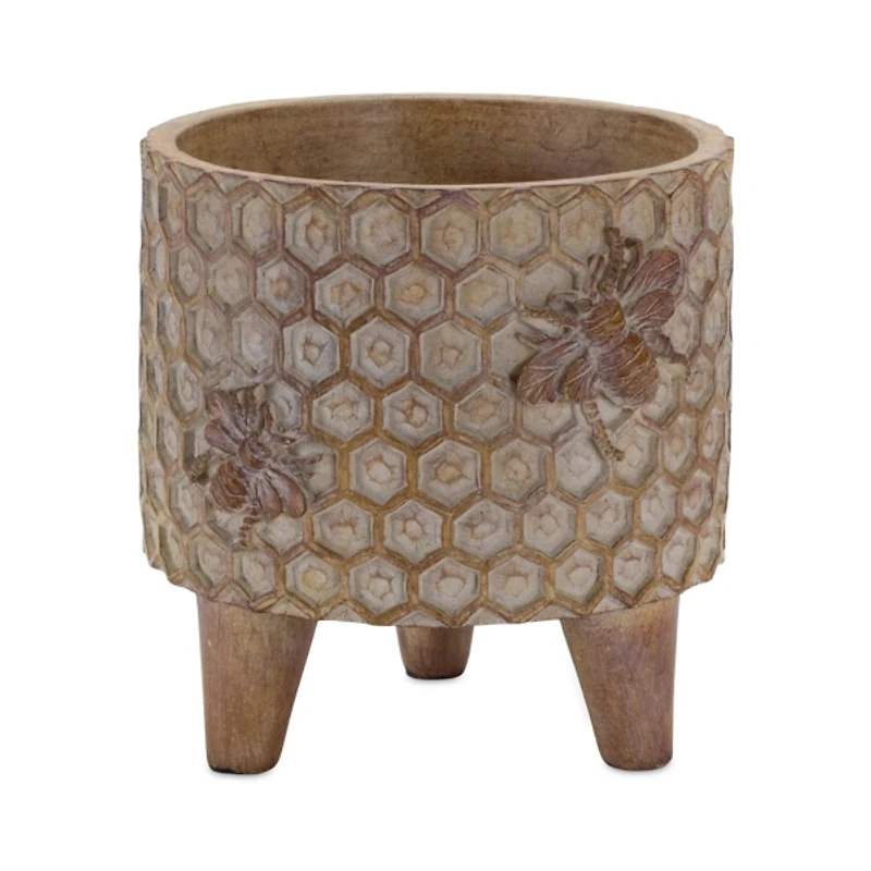 Brown Honeycomb Planters, Set of 2