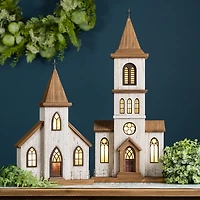 Small Wooden Church Tabletop Statue