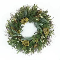Mossy Green Mixed Pinecone Wreath