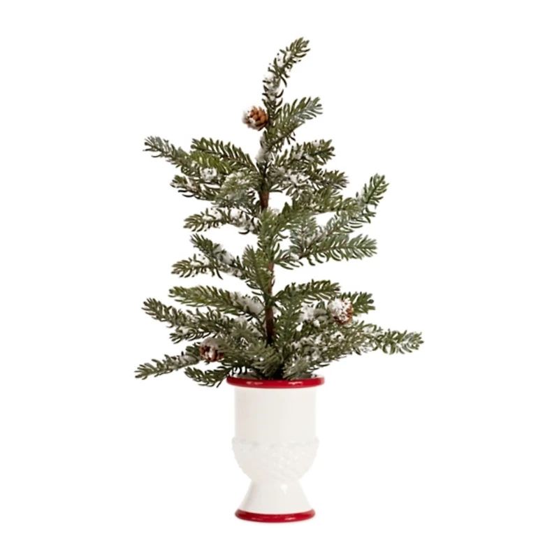 Snowy Potted Christmas Trees, Set of 2