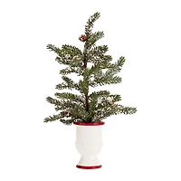Snowy Potted Christmas Trees, Set of 2