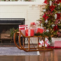 Rustic Wooden Sleigh Figurine