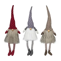 Bearded Sitting Gnome Figurines, Set of 3