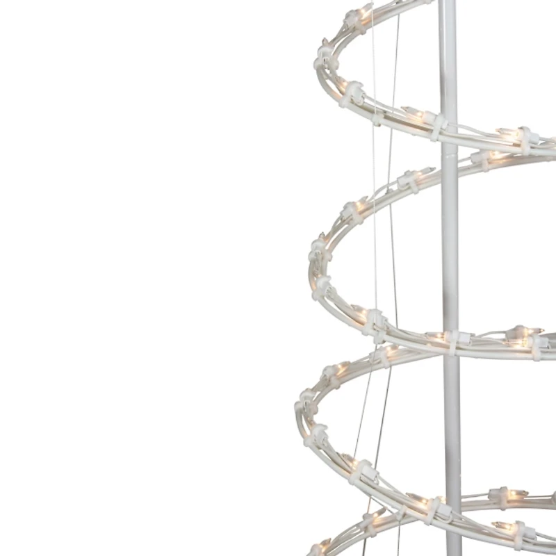 Pre-Lit Clear White Spiral Tree, 6 ft.