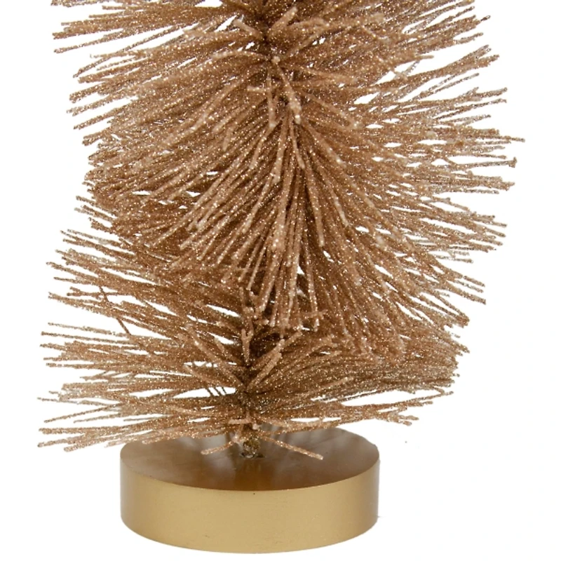 Gold Spiral Bottle Brush Christmas Tree, 14 in.