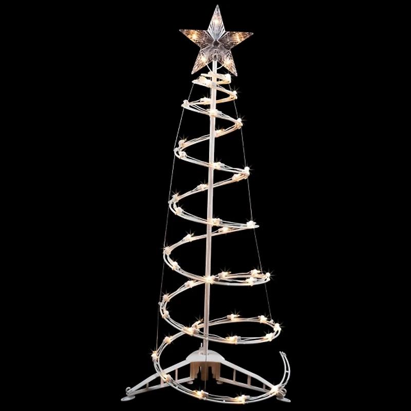 Pre-Lit Clear White Spiral Tree, 3 ft.