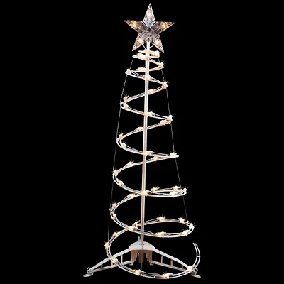 Pre-Lit Clear White Spiral Tree, 3 ft.