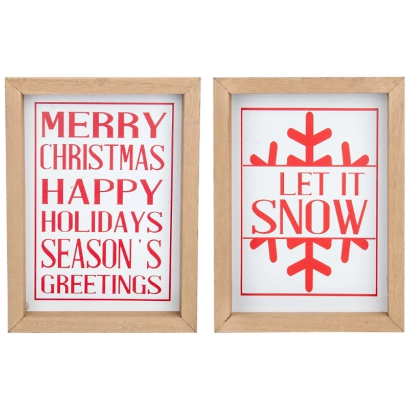 Merry Let It Snow 2-pc. Christmas Wall Plaque Set