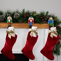 Sitting Nutcrackers Stocking Holders, Set of 3