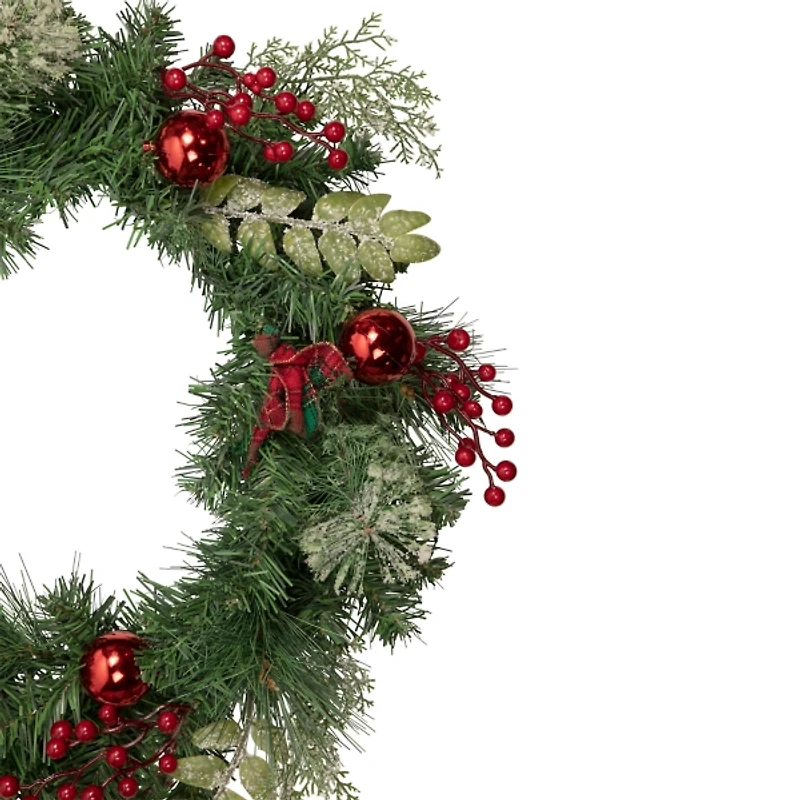 Pine and Berry Christmas Wreath, 24 in.