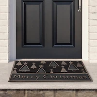 Gold Starry Trees Christmas Doormat