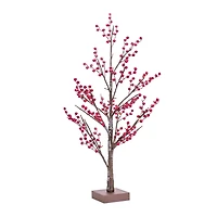 Pre-Lit Red Berry Winter Tree, 38 in.