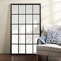 Grande Black Window Pane Leaner Mirror