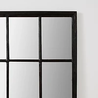 Grande Black Window Pane Leaner Mirror