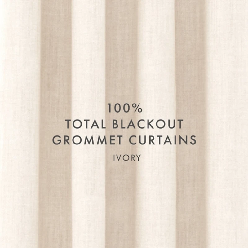 Beige Blackout Curtains, 84 in.