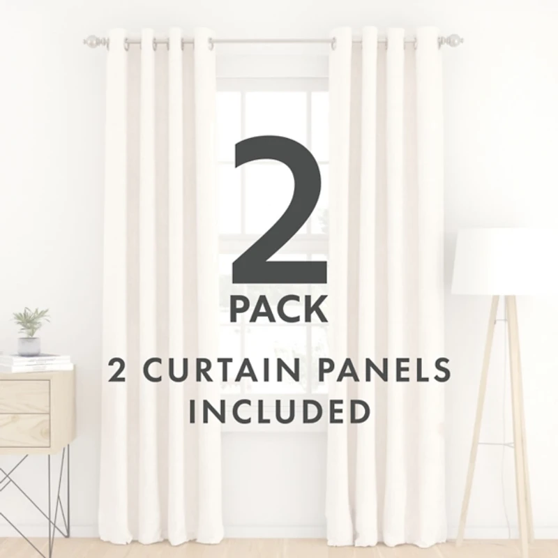 Beige Blackout Curtains, 84 in.