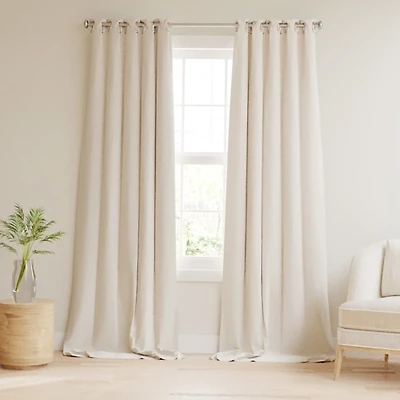 Beige Blackout Curtains, 84 in.