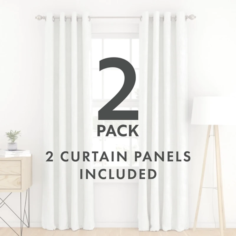 White Blackout Curtains, 84 in.