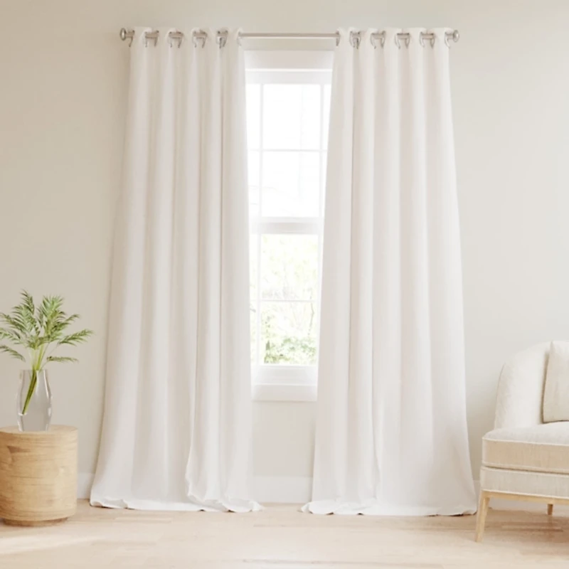 White Blackout Curtains, 84 in.