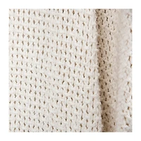White Cotton Tassel Throw