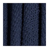 Navy Cotton Tassel Throw