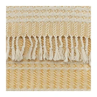 Gold and Ivory Striped Cotton Throw