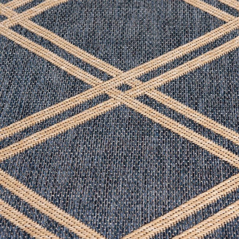 Navy Diamond Indoor/Outdoor Area Rug, 5x7