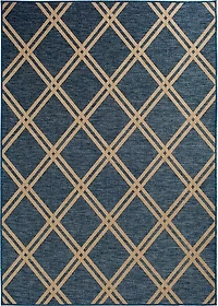 Navy Diamond Indoor/Outdoor Area Rug, 5x7
