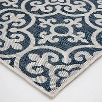 Blue Auckland Tile Outdoor Area Rug, 7x9