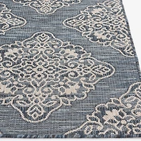 Gray Medallion Devora Indoor/Outdoor Area Rug, 7x9
