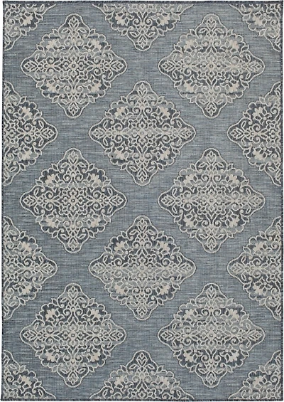 Gray Medallion Devora Indoor/Outdoor Area Rug, 7x9