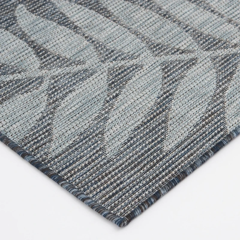 Blue Malibu Leafy Outdoor Area Rug, 7x10