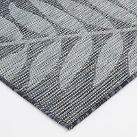 Blue Malibu Leafy Outdoor Area Rug, 7x10