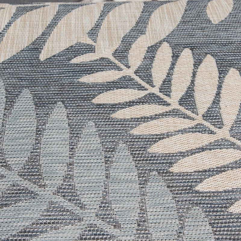 Blue Malibu Leafy Outdoor Area Rug, 7x10