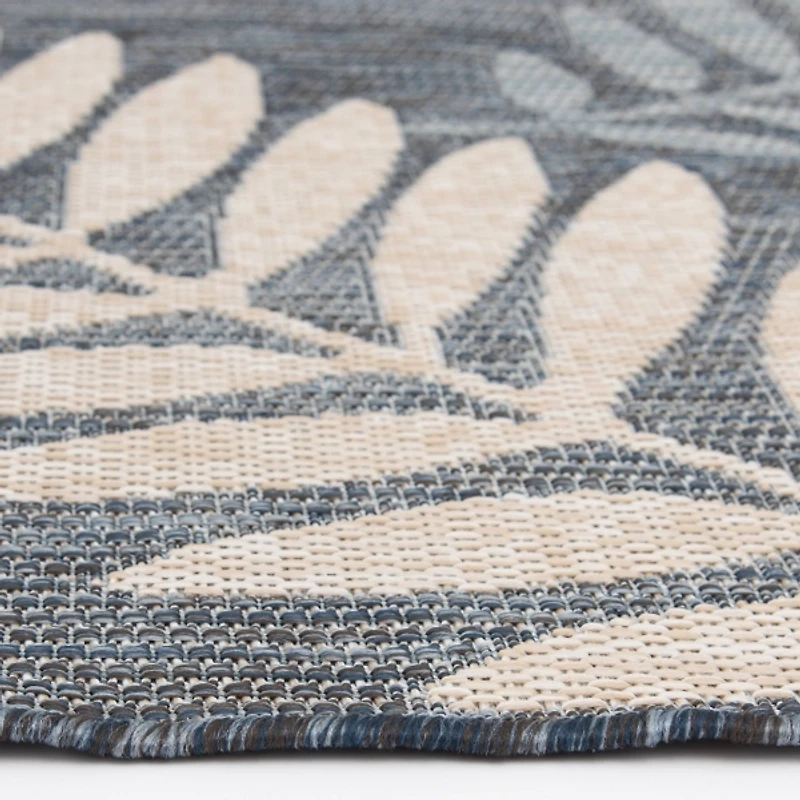 Blue Malibu Leafy Outdoor Area Rug, 7x10