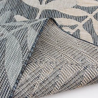 Blue Malibu Leafy Outdoor Area Rug, 7x10