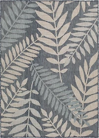 Blue Malibu Leafy Outdoor Area Rug, 7x10