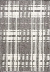 Gray Priya Plaid Indoor/Outdoor Area Rug