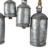 Galvanized Silver Round Bells Wall Plaque