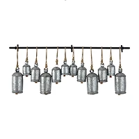 Galvanized Silver Round Bells Wall Plaque